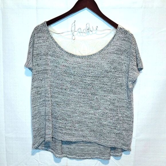 Massini Short Sleeved Knit Short Sleeved Sweater Lace Detail Size Large - Picture 1 of 9